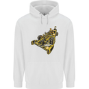 Steampunk Racing Car Childrens Kids Hoodie White