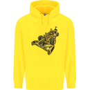 Steampunk Racing Car Childrens Kids Hoodie Yellow