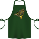 Steampunk Racing Car Cotton Apron 100% Organic Forest Green