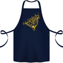 Steampunk Racing Car Cotton Apron 100% Organic Navy Blue
