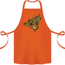 Steampunk Racing Car Cotton Apron 100% Organic Orange