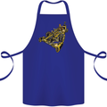 Steampunk Racing Car Cotton Apron 100% Organic Royal Blue