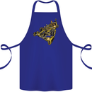 Steampunk Racing Car Cotton Apron 100% Organic Royal Blue