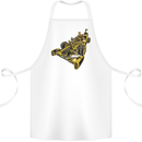 Steampunk Racing Car Cotton Apron 100% Organic White