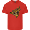 Steampunk Racing Car Kids T-Shirt Childrens Red