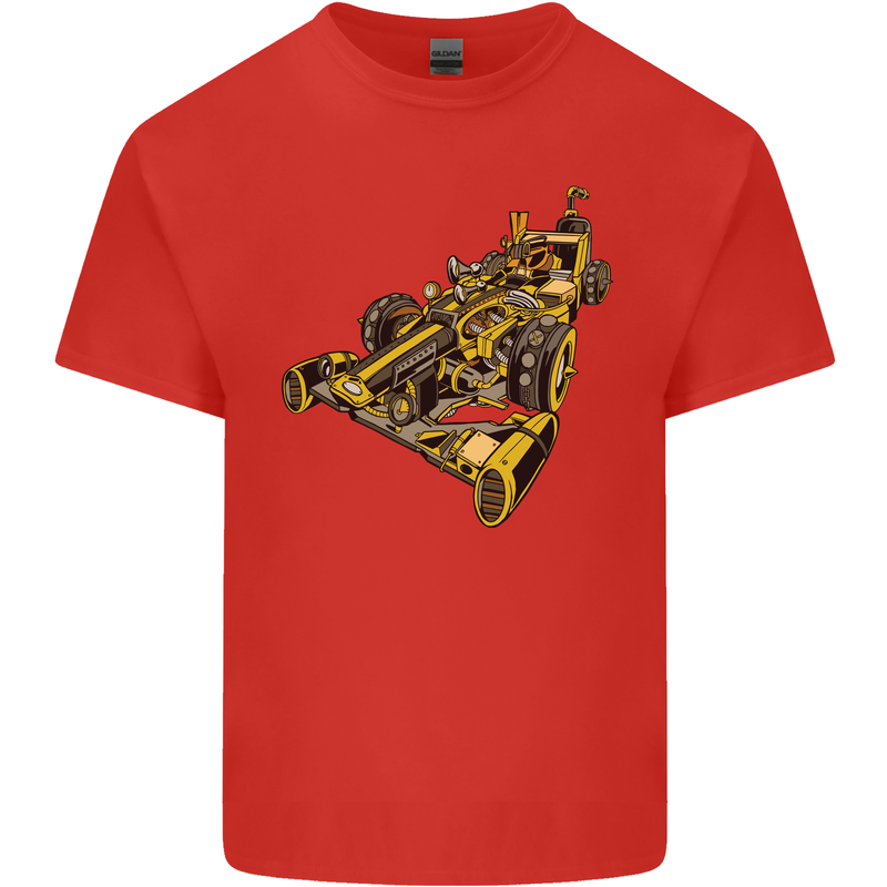 Steampunk Racing Car Kids T-Shirt Childrens Red