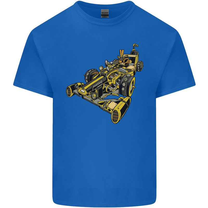 Steampunk Racing Car Kids T-Shirt Childrens Royal Blue