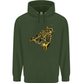 Steampunk Racing Car Mens 80% Cotton Hoodie Forest Green