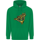 Steampunk Racing Car Mens 80% Cotton Hoodie Irish Green