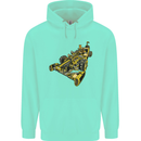 Steampunk Racing Car Mens 80% Cotton Hoodie Peppermint