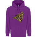 Steampunk Racing Car Mens 80% Cotton Hoodie Purple