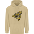 Steampunk Racing Car Mens 80% Cotton Hoodie Sand