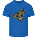 Steampunk Racing Car Mens Cotton T-Shirt Tee Top Royal Blue