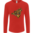 Steampunk Racing Car Mens Long Sleeve T-Shirt Red