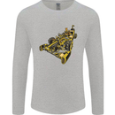Steampunk Racing Car Mens Long Sleeve T-Shirt Sports Grey