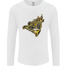 Steampunk Racing Car Mens Long Sleeve T-Shirt White
