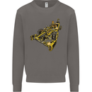 Steampunk Racing Car Mens Sweatshirt Jumper Charcoal