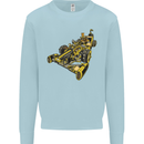Steampunk Racing Car Mens Sweatshirt Jumper Light Blue