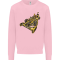 Steampunk Racing Car Mens Sweatshirt Jumper Light Pink