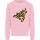 Steampunk Racing Car Mens Sweatshirt Jumper Light Pink