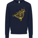 Steampunk Racing Car Mens Sweatshirt Jumper Navy Blue