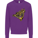 Steampunk Racing Car Mens Sweatshirt Jumper Purple