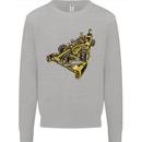 Steampunk Racing Car Mens Sweatshirt Jumper Sports Grey