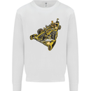 Steampunk Racing Car Mens Sweatshirt Jumper White