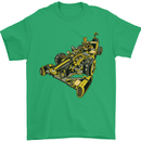Steampunk Racing Car Mens T-Shirt Cotton Gildan Irish Green