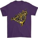 Steampunk Racing Car Mens T-Shirt Cotton Gildan Purple