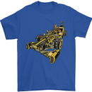 Steampunk Racing Car Mens T-Shirt Cotton Gildan Royal Blue