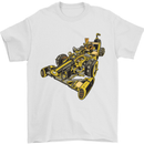 Steampunk Racing Car Mens T-Shirt Cotton Gildan White