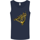 Steampunk Racing Car Mens Vest Tank Top Navy Blue