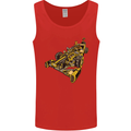 Steampunk Racing Car Mens Vest Tank Top Red