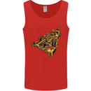 Steampunk Racing Car Mens Vest Tank Top Red