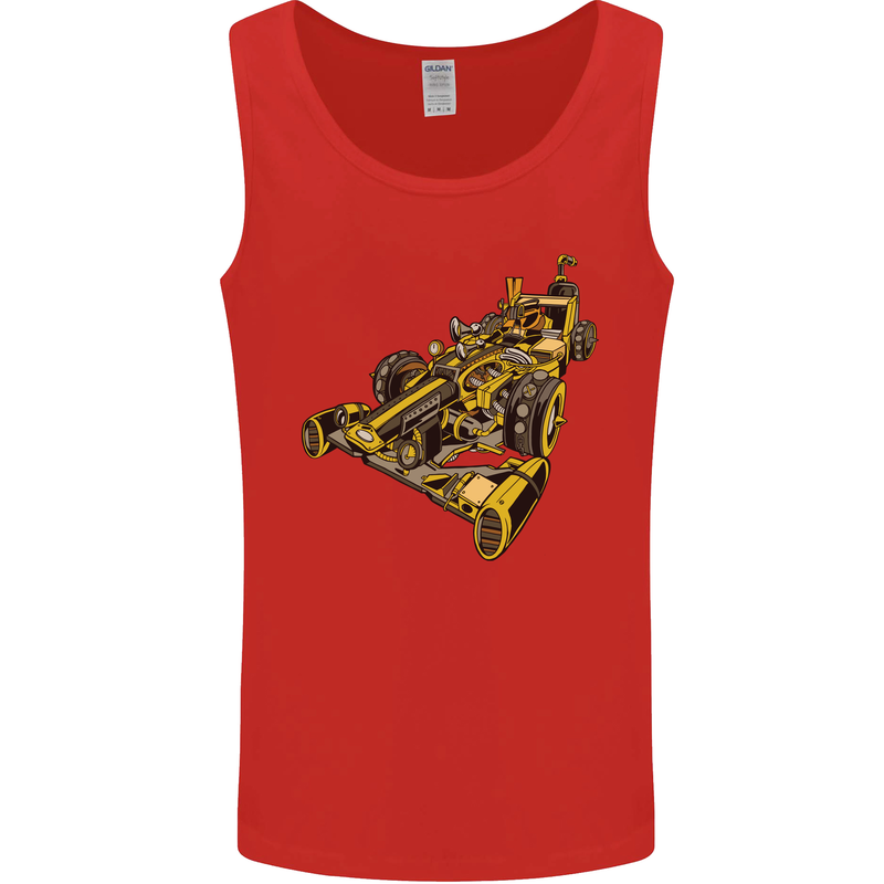 Steampunk Racing Car Mens Vest Tank Top Red