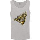 Steampunk Racing Car Mens Vest Tank Top Sports Grey