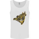 Steampunk Racing Car Mens Vest Tank Top White