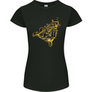 Steampunk Racing Car Womens Petite Cut T-Shirt Black