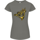 Steampunk Racing Car Womens Petite Cut T-Shirt Charcoal