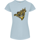 Steampunk Racing Car Womens Petite Cut T-Shirt Light Blue