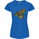 Steampunk Racing Car Womens Petite Cut T-Shirt Royal Blue