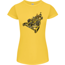 Steampunk Racing Car Womens Petite Cut T-Shirt Yellow