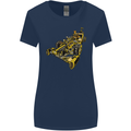 Steampunk Racing Car Womens Wider Cut T-Shirt Navy Blue