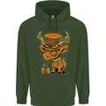 Steampunk Reindeer Funny Christmas Childrens Kids Hoodie Forest Green