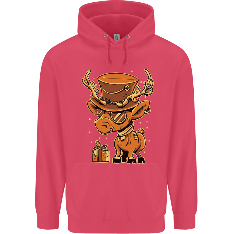 Steampunk Reindeer Funny Christmas Childrens Kids Hoodie Heliconia