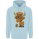 Steampunk Reindeer Funny Christmas Childrens Kids Hoodie Light Blue