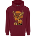Steampunk Reindeer Funny Christmas Childrens Kids Hoodie Maroon