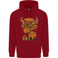 Steampunk Reindeer Funny Christmas Childrens Kids Hoodie Red
