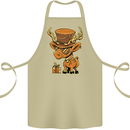 Steampunk Reindeer Funny Christmas Cotton Apron 100% Organic Khaki